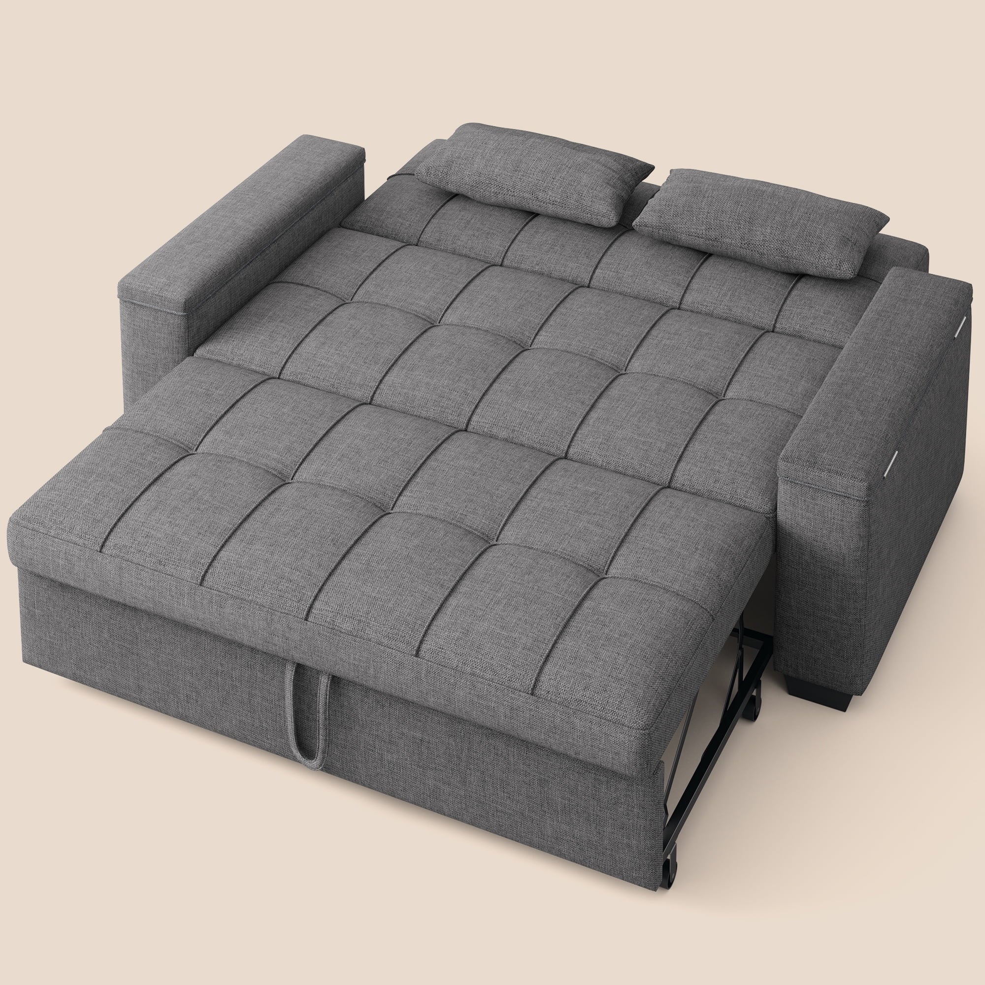 70.9' Sofa Bed, Lofka Convertible 3-in-1 Sleeper Sofa for Living Room and Small Space,Dark Grey