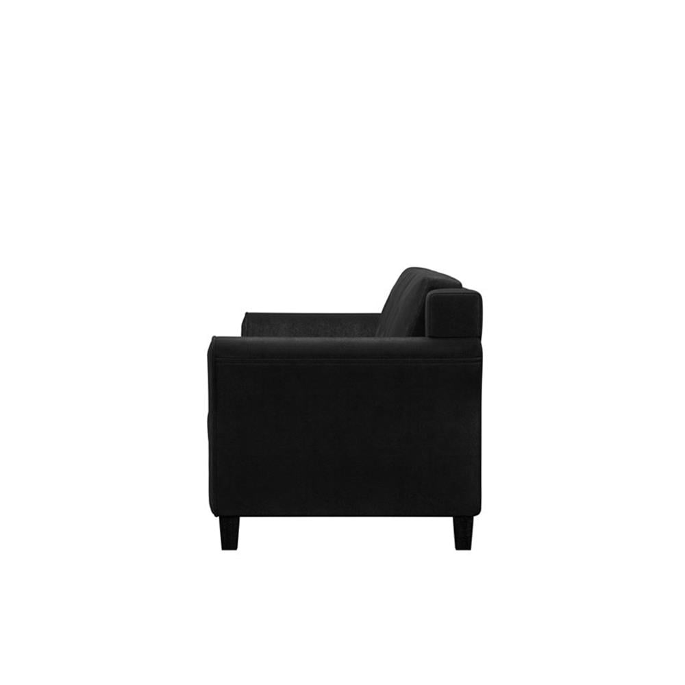 LifeStyle Solutions Hartford Modern Microfiber Sofa in Black