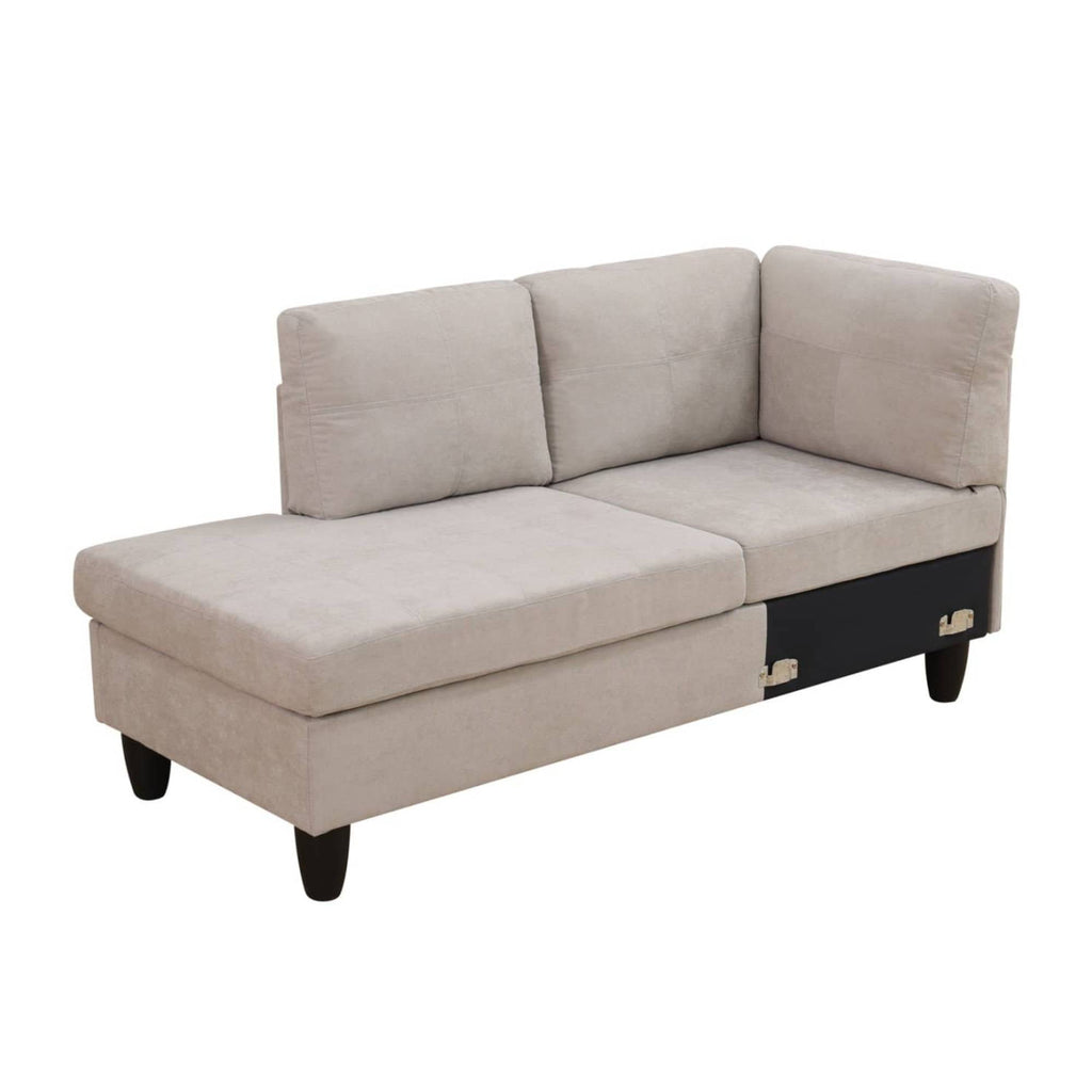 Modern Sectional Sofa Couch 3 Seat L-Shaped Sofa with Left Chaise for Small Apartments, Living Room, Light Grey