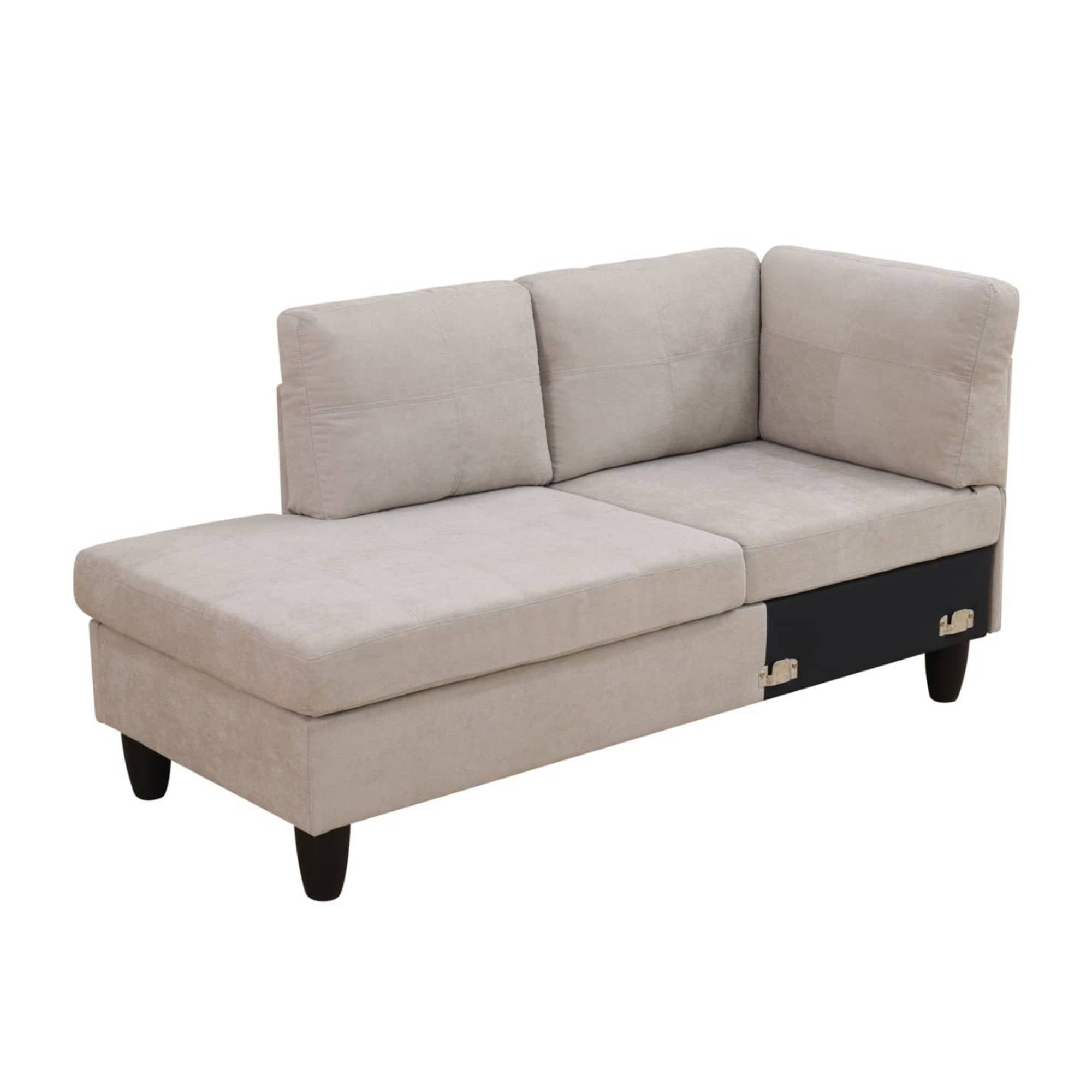 Modern Sectional Sofa Couch 3 Seat L-Shaped Sofa with Left Chaise for Small Apartments, Living Room, Light Grey