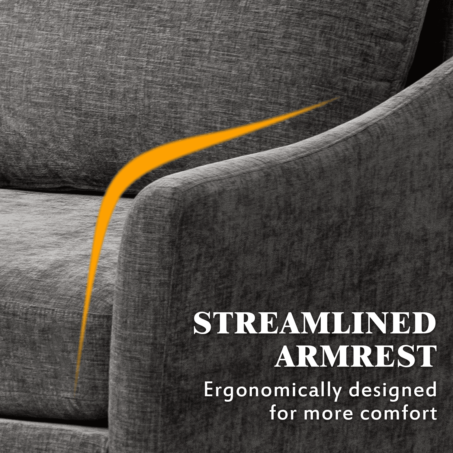 Hommow L Shaped Sectional Sofa Chenille Convertible Sectional Couch with Chaise Lounge and Ottman for Living Room,Grey