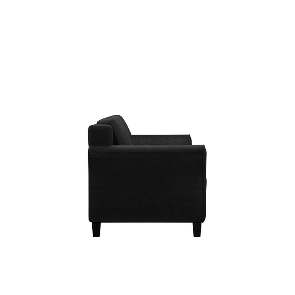 LifeStyle Solutions Hartford Modern Microfiber Sofa in Black