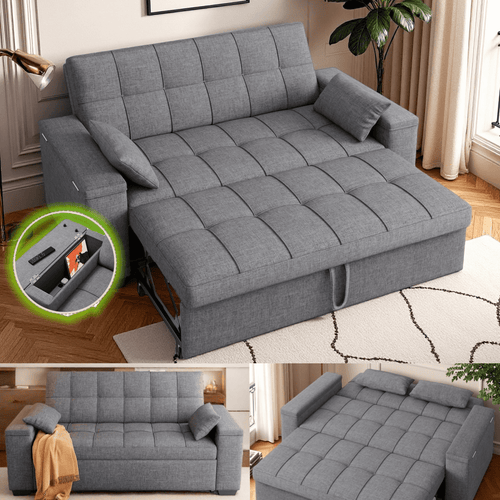 70.9' Sofa Bed, Lofka Convertible 3-in-1 Sleeper Sofa for Living Room and Small Space,Dark Grey