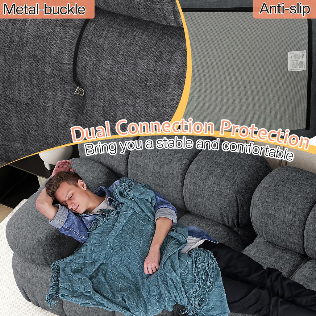 Roomy Homy Modular Sectional Couches for Living Room, L Shaped Compression Sofa with 4 Seater,Gray