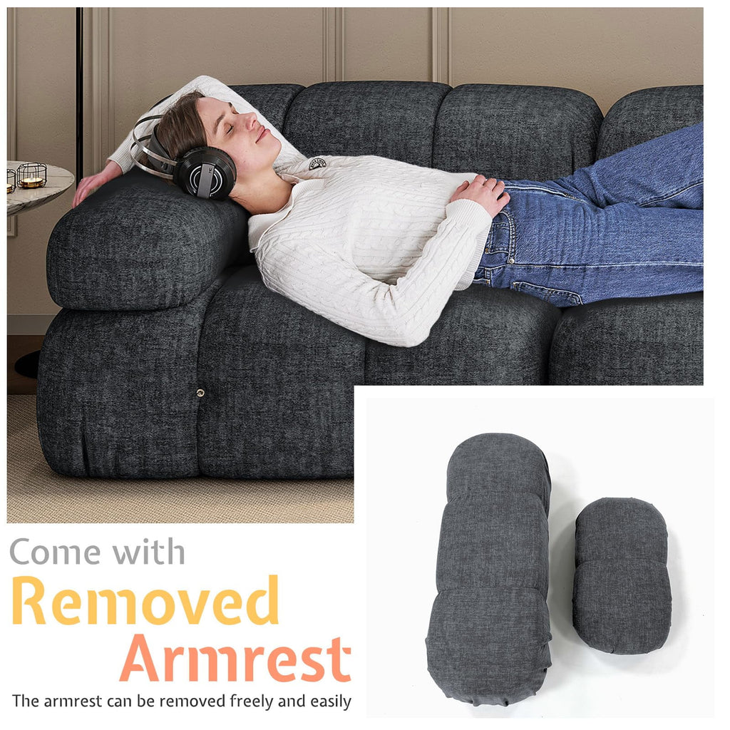 Roomy Homy Modular Sectional Couches for Living Room, L Shaped Compression Sofa with 4 Seater,Gray