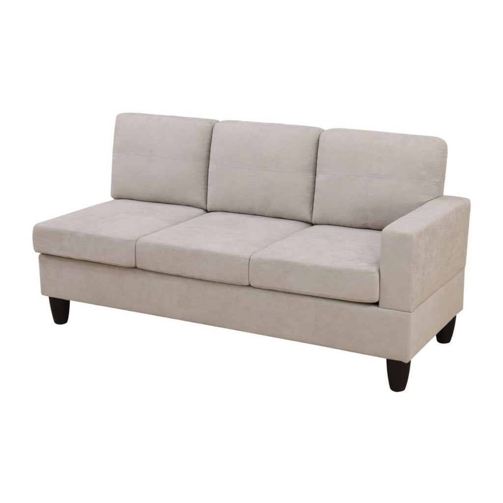 Modern Sectional Sofa Couch 3 Seat L-Shaped Sofa with Left Chaise for Small Apartments, Living Room, Light Grey