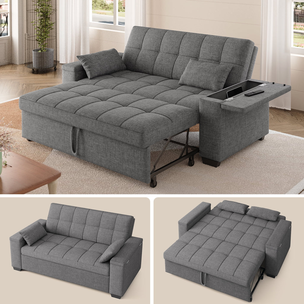 70.9' Sofa Bed, Lofka Convertible 3-in-1 Sleeper Sofa for Living Room and Small Space,Dark Grey