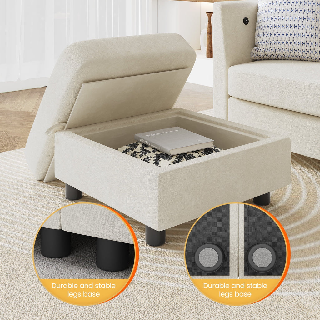 Gelloan Modular Couches and Sofas Sectional with Storage, 5 Seat Sectional Sofa for Living Room, L Shaped Sectional Couch with Reversible Chaises