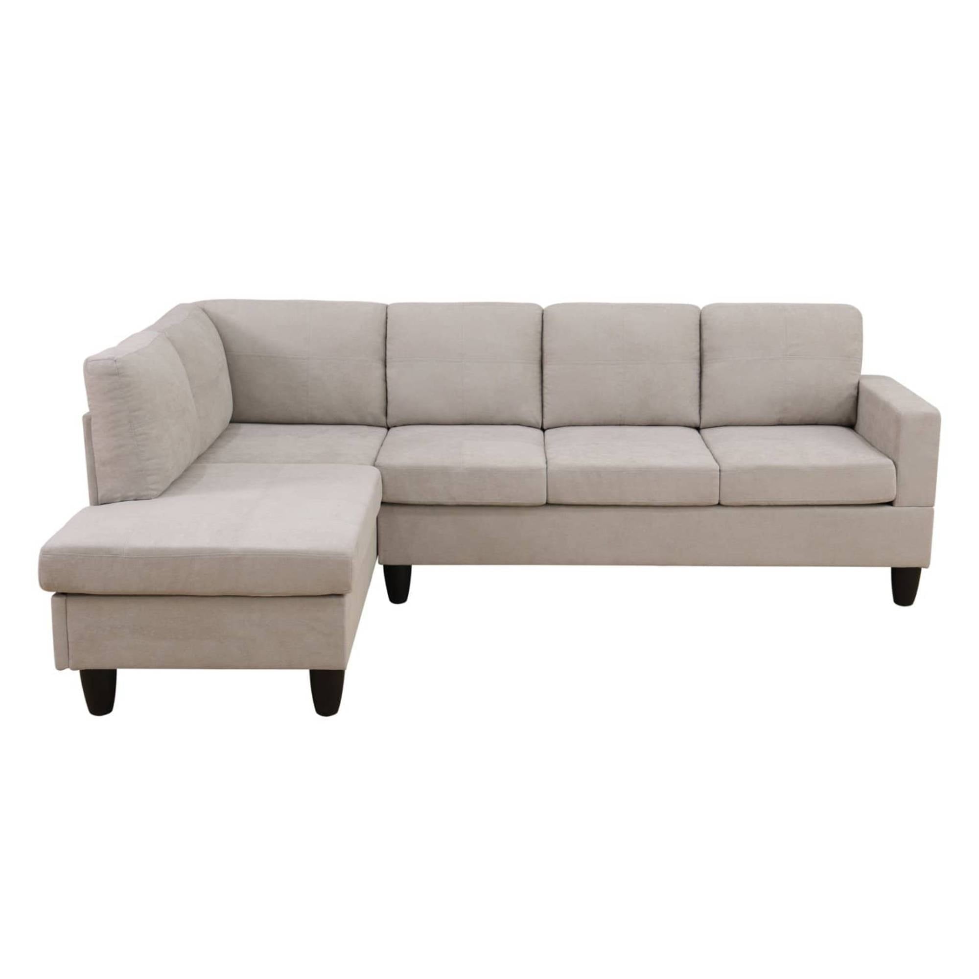 Modern Sectional Sofa Couch 3 Seat L-Shaped Sofa with Left Chaise for Small Apartments, Living Room, Light Grey