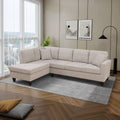 Modern Sectional Sofa Couch 3 Seat L-Shaped Sofa with Left Chaise for Small Apartments, Living Room, Light Grey