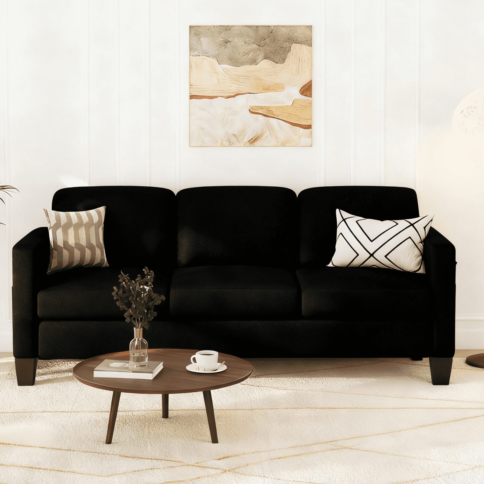 Pinmoco L-Shaped Sectional Sofa Couch for Living Room, 3 Seat Velvet Convertible Sofa with Movable Storage Ottoman and Side Pockets, Gray