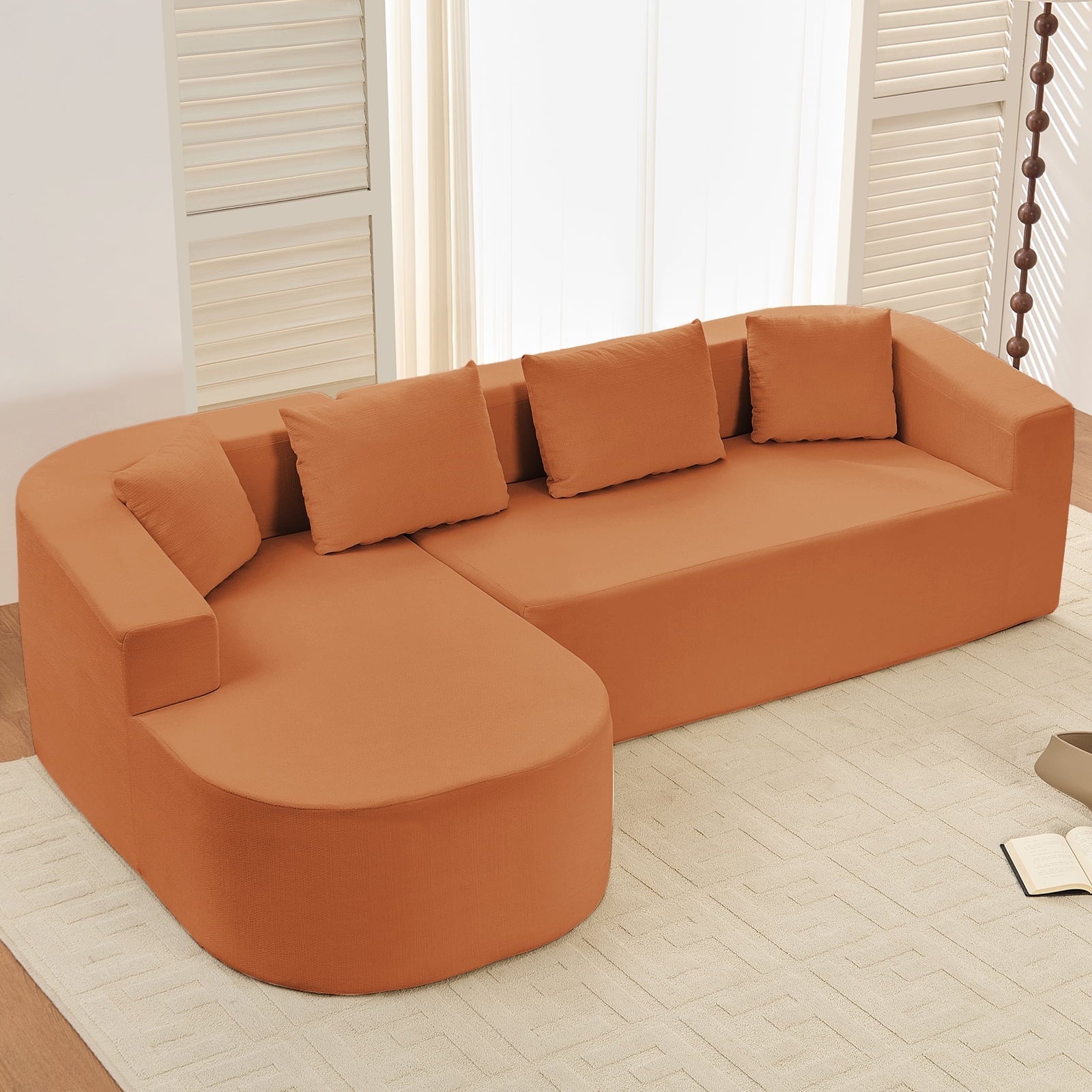 Puremind 67"W Curved Loveseat, Upholstered Chenille Sofa with Three Throw Pillows, Floor Sofa Couch for Living Room/Small Space, No Assembly Required, Dark Gray