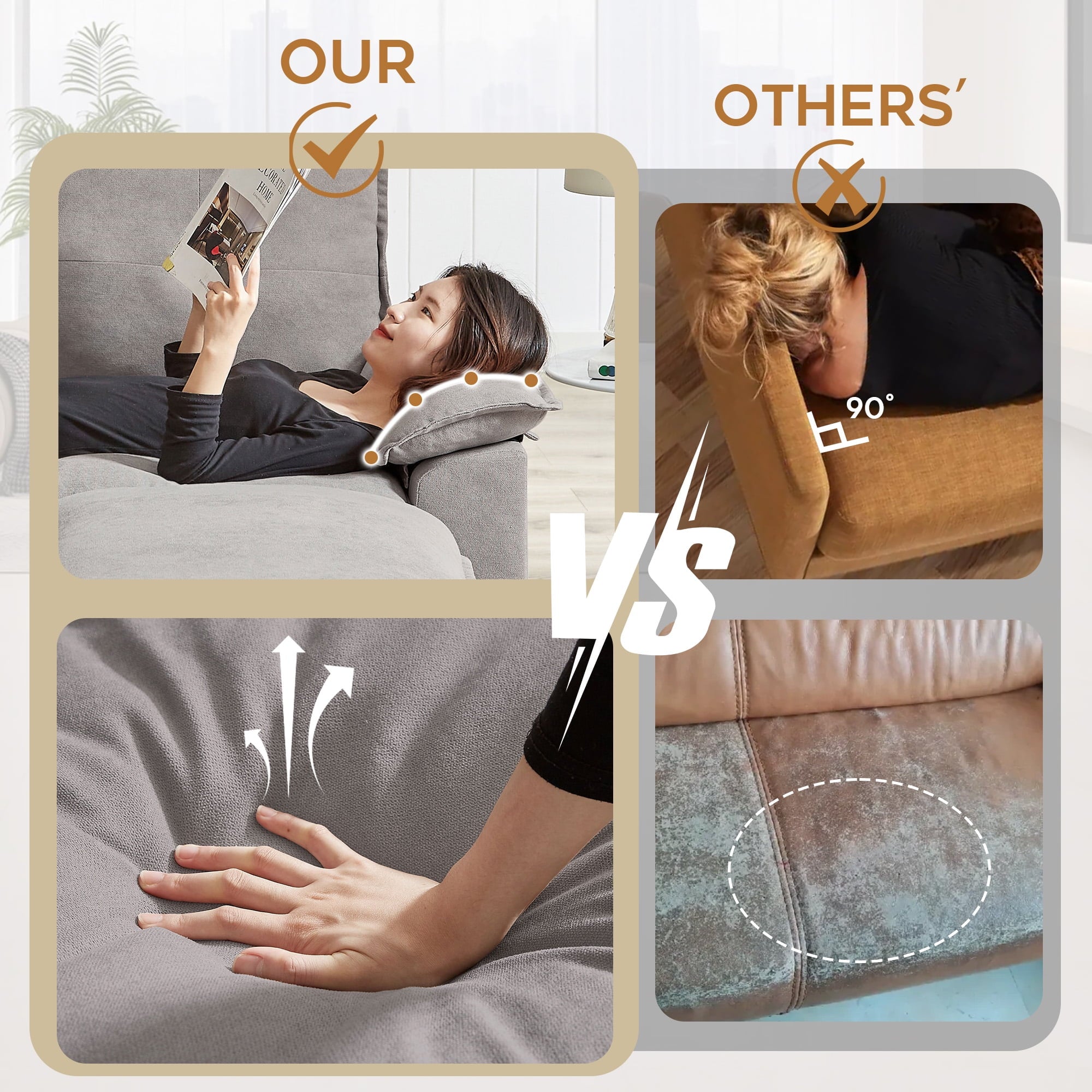 Jarenie Sherpa sofa, Sectional sofa, Sleeper sofa, Sectional sofa with footstool,Small Space Living room sectional sofaSofasCouch, Lightgrey