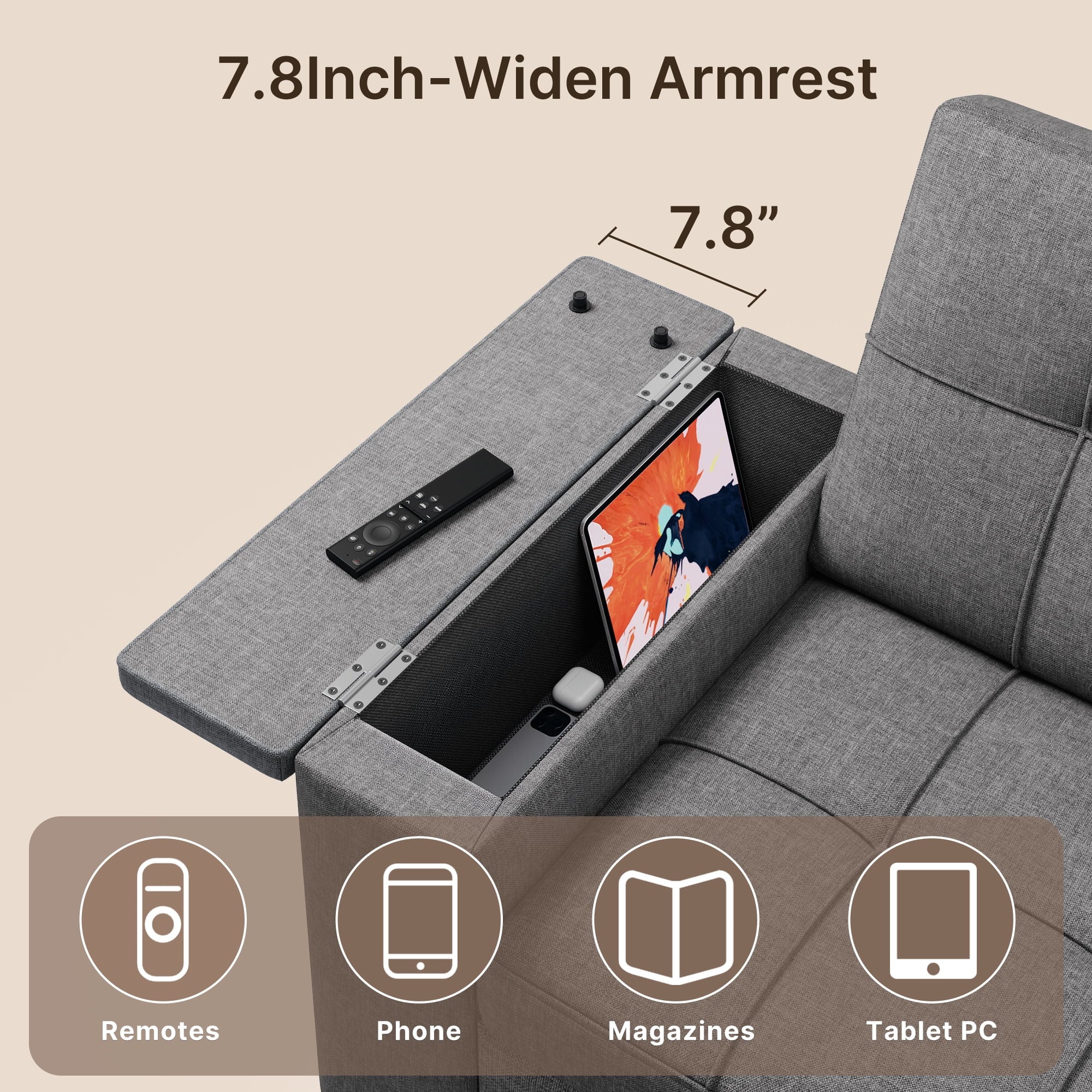70.9' Sofa Bed, Lofka Convertible 3-in-1 Sleeper Sofa for Living Room and Small Space,Dark Grey