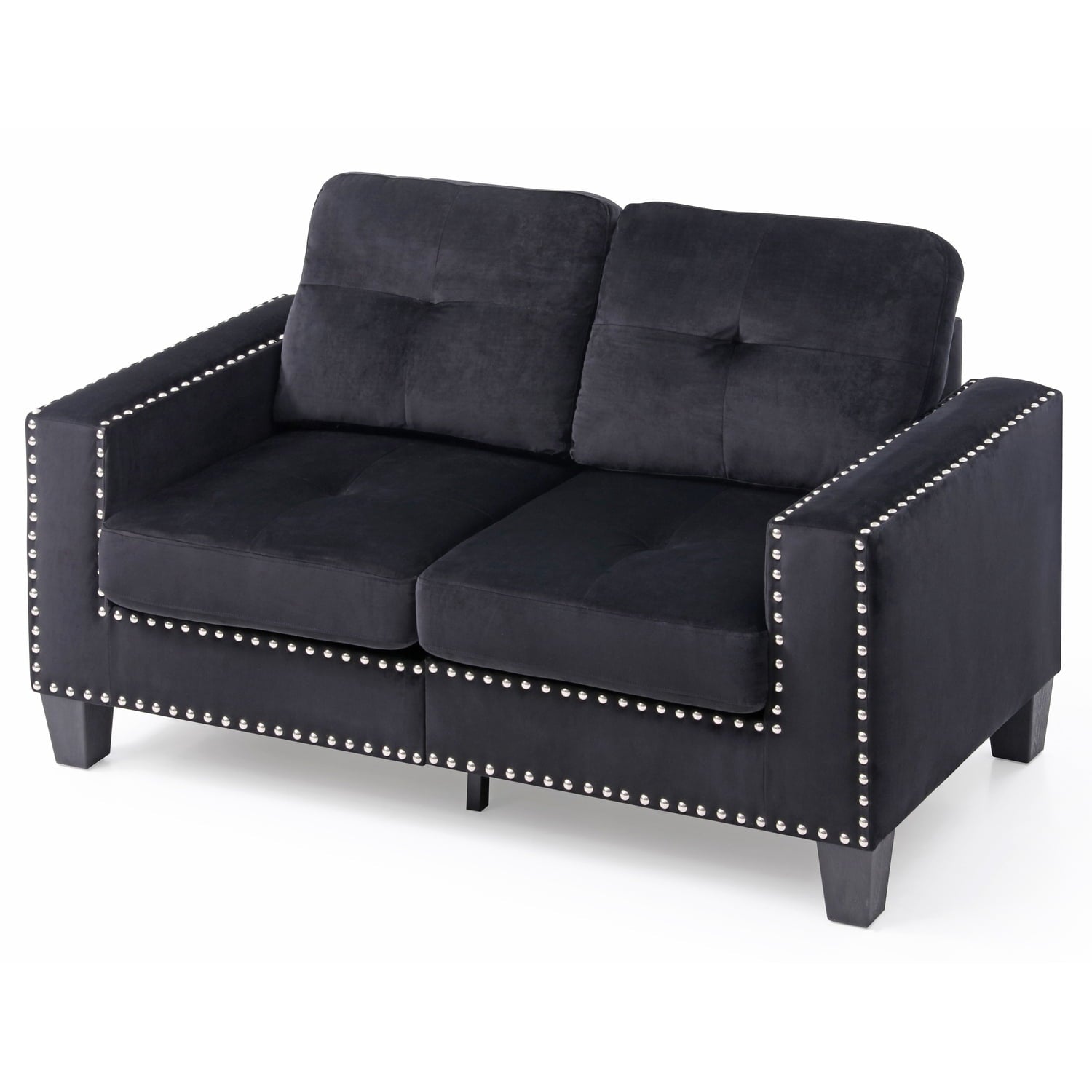 Glory Furniture Newbury Twill Fabric Sectional in Black
