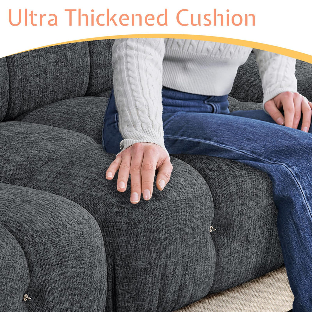 Roomy Homy Modular Sectional Couches for Living Room, L Shaped Compression Sofa with 4 Seater,Gray