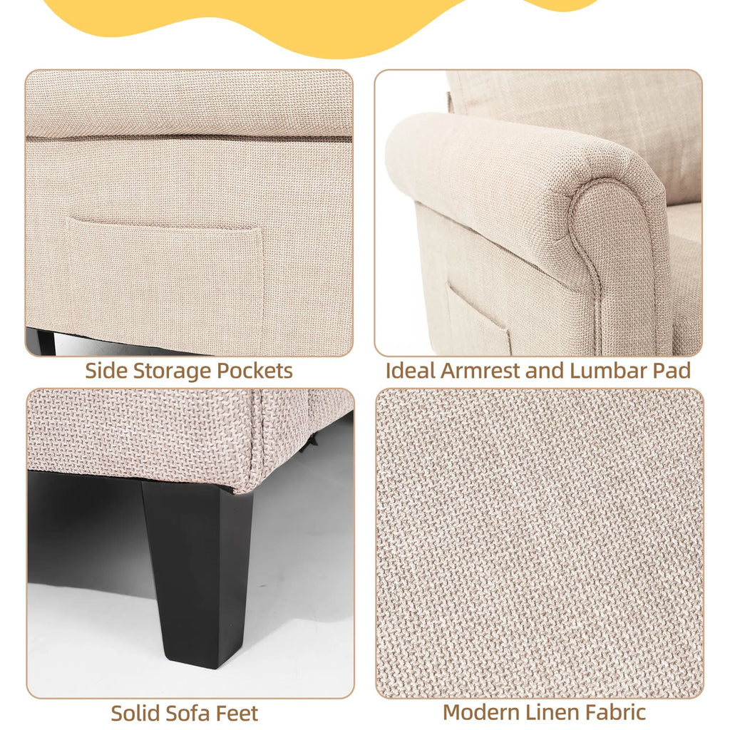 HOMREST Modular Sectional Sofa with Chaise, 60 Inch Loveseat Sectional Couches for Living Room, Convertible Sofa for Home Apartment Lounge, Cloud Couch Modern Sofa